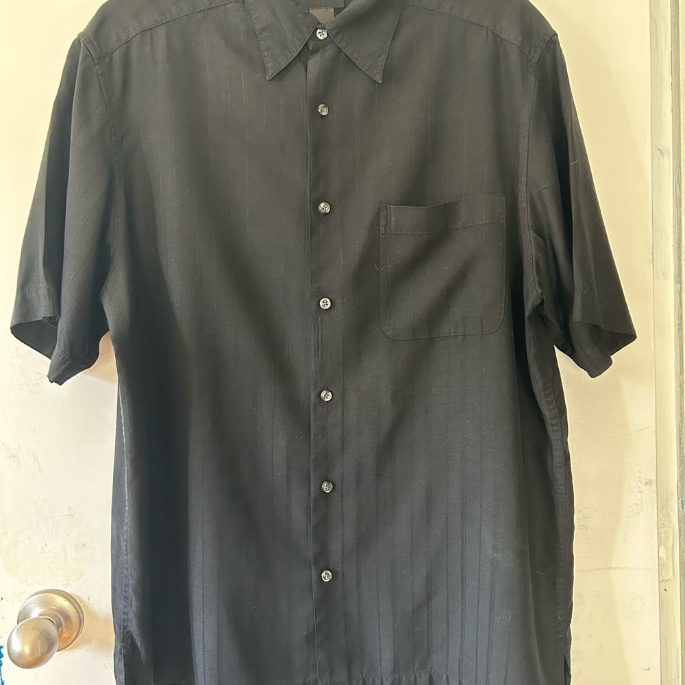 Claiborne Black Casual Button Down Shirt